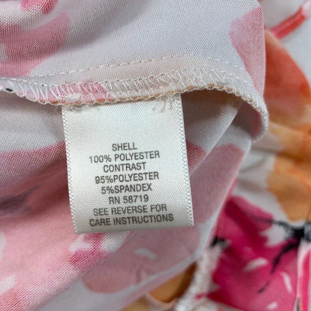 Studios Works Blouse Womens Size Medium White Floral Pattern Poncho - Picture 4 of 7